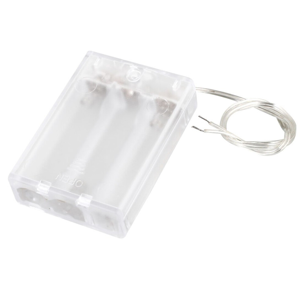 Sourcing Map Wired On/Off Switch 3 X Aa 1.5V Batteries Battery Holder Box Clear 83153716