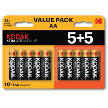 KODAK XTRALIFE ALKALINE BATTERIES AA 5+5PK 03/32