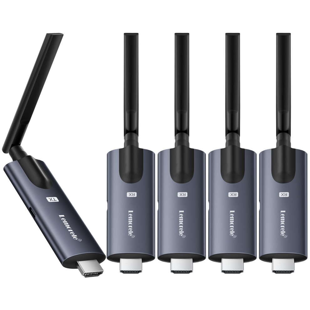 Lemorele Wireless Hdmi Transmitter And 4 Receivers,Support Wireless Receiving App Tutuplay 5G 656Ft 1080P Hd,For Streaming Video&Audio To Hdtv/Projec 5005978208262