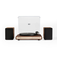 Crosley C65 Record Player with Speakers - Bluetooth Turntable with 50W Bookshelf Speakers, Easy Set Up Vinyl Player with Dust Cover, Record Player Sh