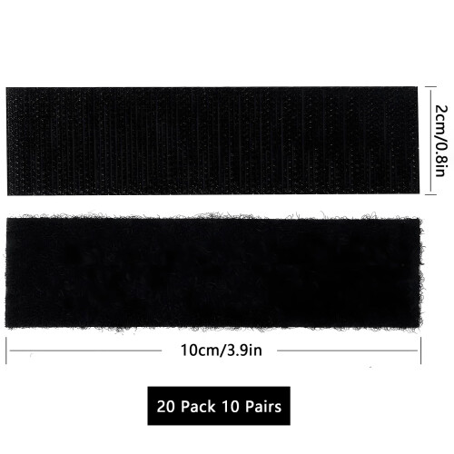 20 Pack 10 Pairs Hook and Loop Strips Heavy Duty 079x39 Inch  Self Adhesive 1