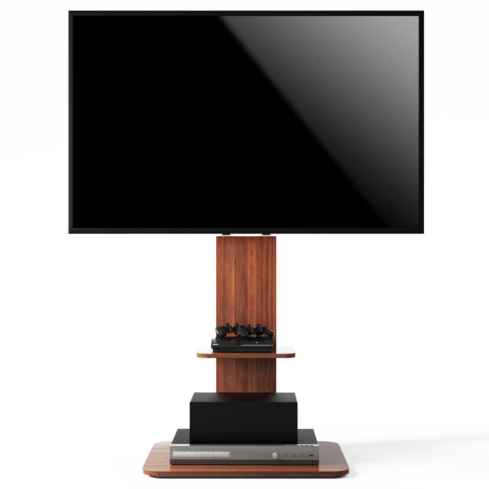 Unho Floor Tv Stand Wood, Universal Tv Mount For 32-65 Inch Lcd Led Tvs Height Adjustable And Cable Management Max Vesa 600X400mm 5003451891413