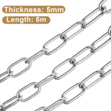 ASelected 5M Heavy Duty Galvanized Stainless Steel Chain 5MM Links Gat