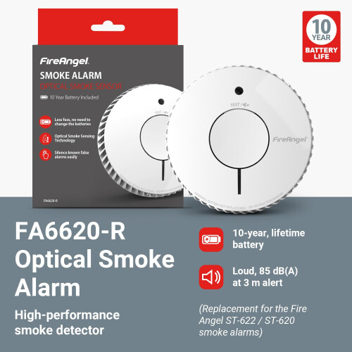 Fireangel FireAngel FA6620 Optical, Battery Powered Fire/Smoke Alarms for Home 1