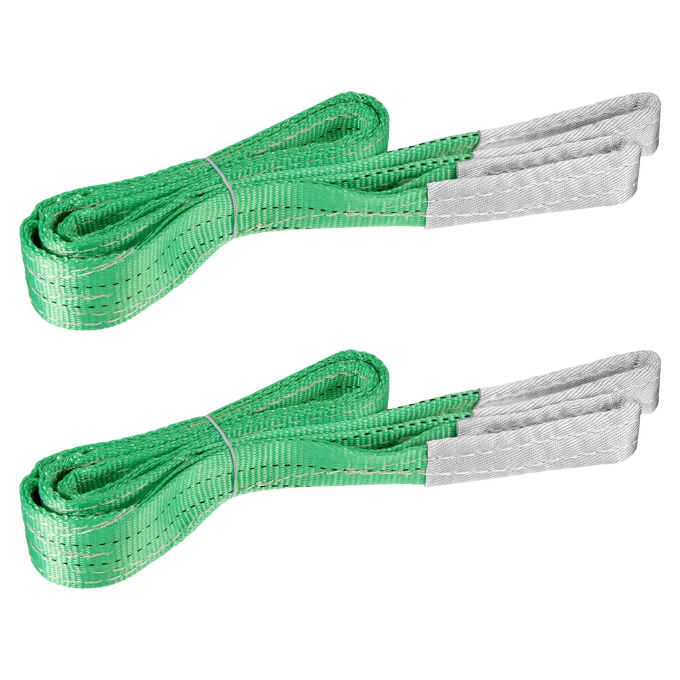 Heavy Duty Lifting Sling Strap 2 Pcs Cargo Lifting Sling 2M Polyester Webbing Slings Web Lift Slings Cargo Tow Strap Recovery Tow Straps Max Strength 86917728