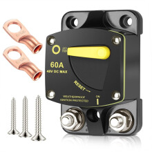 60 Amp Circuit Breaker 12V-48V Fuse with Manual Reset for RV Car Audio Boat Trolling Motor Stereo Audio