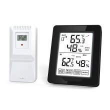 Digitale Elektronische Temperatuur- en Vochtigheidsmeter voor Binnen en Buiten met 1 Sensor, Achtergrondverlichting, Draadloos op Lange Afstand
