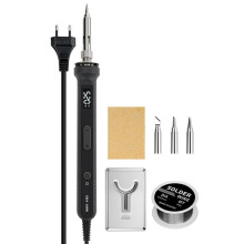 100W Digital Electric Soldering Iron Kit Temperature Adjustable LCD Display Solder Rework Station Black EU Plug