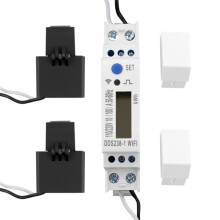 2 Phase 3 Wires 110V+110V 100A Din Rail 18mm Tuya WIFI Meter Power Consumption Monitor KWh Meter Wattmeter