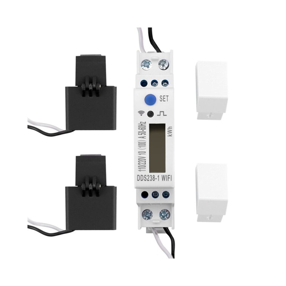 2 Phase 3 Wires 110V+110V 100A Din Rail 18Mm Tuya Wifi Meter Power Consumption Monitor Kwh Meter Wattmeter 4713401116497
