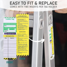 Ladder TagsIncludes 18 Pieces 6 Holders and 12 Ladder Inspection Tag I