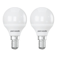 paul russells LED Light Small Edison Screw E14, 60w Equivalent, 6.5W 806LM LED Bulbs, 6500K Bright Daylight, Mini Globe Frosted G45 SES Golf Ball Ene