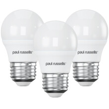 paul russells LED Light Edison Screw E27, 60w Equivalent, 6.5W 806 lumens LED Bulbs, 2700K Bright Warm White, Mini Globe Frosted G45 ES Golf Ball Ene