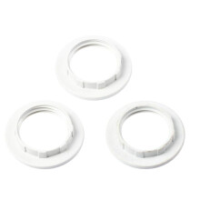 BODYART 3 Pcs Lampshade Collar Ring for E14 Lamp Shade, Plastic Collar Ring Adaptor Lamp Bulb Holder (White)