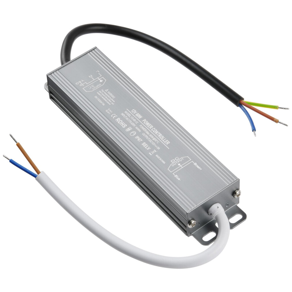 Offcup Led Driver, 60W 12V Lighting Transformer, 170-250V Ac To 12V Dc Ip67 Waterproof 5A Led Power Supply Constant Voltage Adapter For Outdoor Garde 56006162