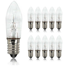 Luxvista 3W 34V E10 Candle Bulbs for Christmas, Fairylights & Candle Arches (Dimmable, 10-Pack)