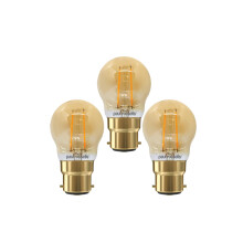 Paul russells LED Filament Golf Ball Light Bayonet Cap B22, 20W Equivalent G45 Bulbs, 2.5W 200LM LED 2200K Amber Lamps, Home Ceiling Chandelier Energ