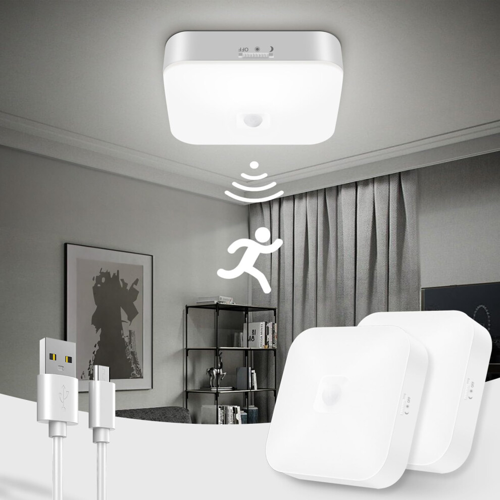 Toowell 10000Mah Battery Ceiling Rechargeable Motion Sensor S Indoor Battery Operated Shed Bathroom Waterproof Porch Loft Ligh Light 40363943