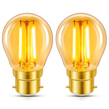 Caldarax B22 Bayonet Vintage Light Bulb, 2W LED Filament Equivalent 20 Watt, Antique Style Retro Amber Glass 2200K Warm White, 200LM, Non-dimmable, G