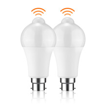 ZONJIE 2 Pack Motion Sensor Light Bulb, 12W B22 Smart Light Bulbs PIR Motion LED Bulb 6000K Cool White Auto On/Off Bayonet Smart Life Bulb for Stairs