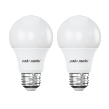 paul russells 8W LED GLS Bulb E27 Edison Screw, 60W Equivalent, 806lm, Daylight 6500K, A60 Frosted, Non-Dimmable, Energy Saving Light Bulb – 2 Pack