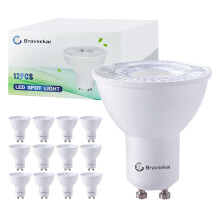Bravsekai 12-Pack Dimmable GU10 LED Bulbs, 3000K Warm White, Equivalent to 35W Halogen, 240V Spotlight Bulbs for Shops, Living Rooms, Kitchens, Bathr