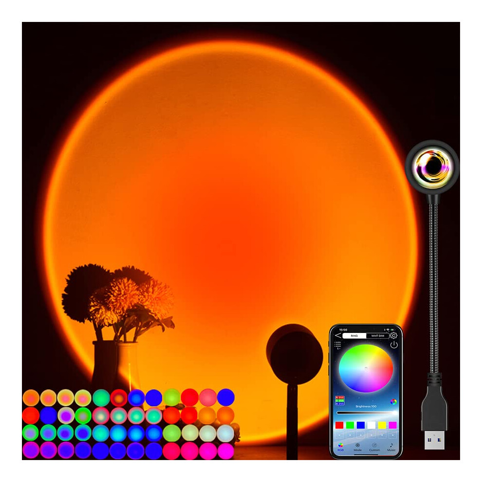 Kavavo Smart App 16 Million Color Sunset Lamp Led Projector Home Decoration Photography Background Night (1 Pcs) Light 31678636
