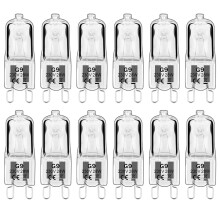 Haraqi 12 Pack G9 Halogen Bulbs 28W 230V 2800K Warm White 310Lm,Clear Capsule Halogen Lamps Dimmable, No Strobe, No Flicker