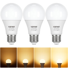 Vanke E27 Dimmable Bulb, 8W (Equivalent to 60W), Warm White 2700K, 806 Lumen Edison LED Light Bulb, Energy Saving Screw in Light Bulb, Pack of 3
