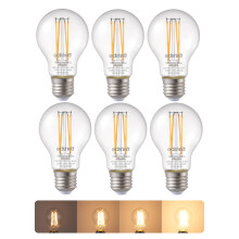 EDISHINE 6 Pack E27 Dimmable LED Edison Bulbs, E27 LED Bulbs Large Edison Screw, 6.5W 2700K Warm White, Flicker Free Energy Saving for Chandelier, Ta