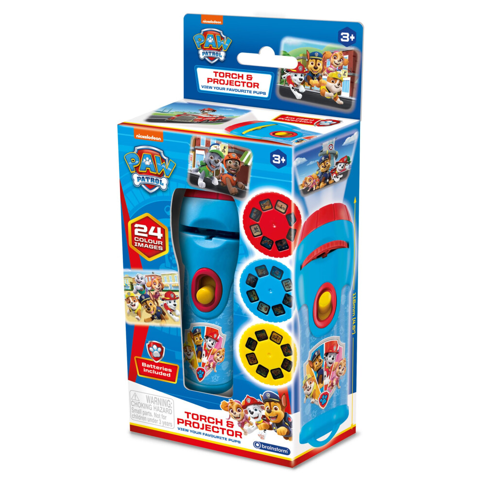 Nickelodeon Paw Patrol Torch & Projector Â Projects 24 Paw Patrol Images, Dual Function Flashlight & Projector With Slide Discs, Batteries Included 68365509