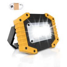 Rechargeable LED Work Light, 45W Portable Floodlight with 3 Modes and USB Charging, Waterproof Outdoor COB Work Lamp for Camping, Garage, Yard, Hikin