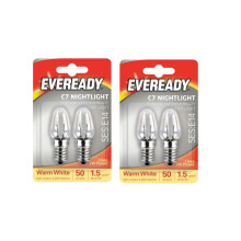 4 E14 Replacement Night Light Bulbs 7W E14 Screw Cap Small Edison Warm White
