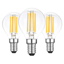 Sokkldccd E14 Led Light Bulb Golf Ball, SES Small Screw Light Bulb, G45 Globe 4W Led Bulbs, Warm White 2700K, 40W Equivalent, Pack of 3