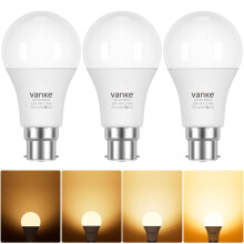 Vanke Dimmable Bayonet Light Bulb, 8W (Equivalent to 60W), B22 LED dimmable Light Bulb, Warm White 2700K, 806 Lumen BC A60 GLS Energy Saving Lightbul