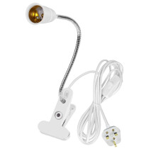 Wasserquelle E27 Clip Desk Lamp Clip on Light Bulb Holder with Switch UK Plug Flexible E27 Light Fitting Base 360 Socket Screw Lamp Holder for Bedsi
