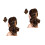 2Pièces Clip Queue De Bouclée Synthétique Marron Pour 7