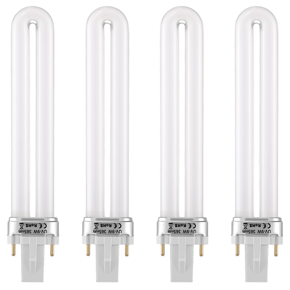 Garneck Light 4Pcs Nail Dryer Lamp Bulbs Tube Replacement 9W 365Nm Bulb Bulb For Nail Art Gel Curing Drying Manicure Tool For Diy Lamp