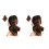 2Pièces Clip Queue De Bouclée Synthétique Marron Pour 3
