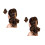 2Pièces Clip Queue De Bouclée Synthétique Marron Pour 5