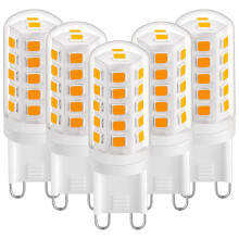 G9 LED Light 3W Warm White 2700K, 420LM Equivalent to 28W-40W Halogen for Desk Lamp, Non-Flicker, AC 220-240V, 360 Beam Angle, 5 Pack