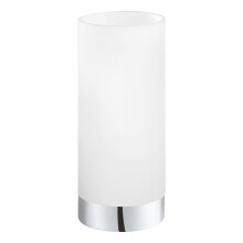 Eglo Table lamp Damasco 1, 1 Flame Table lamp, Bedside lamp Made of Steel, Colour: Chrome, Glass: satinised, White, Socket: E27, incl. Switch