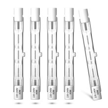 Klarlight 5 Pack 80W R7s Halogen Bulbs 78mm, Dimmable Warm White 2800K T3 J78 Double Ended Linear Floodlights, 1390LM 230V Halogen Tungsten Bulbs for