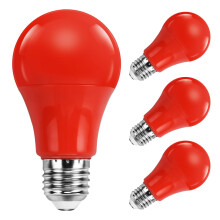 SCNNC A60/A19 E27 LED Light Bulb Red 9W, AC85-265V Coloured Light Bulb Equivalent 90W Incandescent, E27 Screw Red LED Bulb for Christmas Halloween De