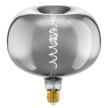 Eglo Dimmable E27 LED Big Size, apple shape, vintage spiral filament light bulb, extra-large Edison lamp for retro lighting, 4 watt, 50 lumen, warm w