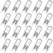 Haraqi 20 Pack G9 Halogen Bulbs 28W 230V 2800K Warm White 310lm,Clear Capsule Halogen Lamps Dimmable, No Strobe, No Flicker