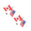 2Sets Silver Indoor Flag Pole with Base - Usa Mexico Canada Desk Flags 8