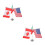 2Sets Silver Indoor Flag Pole with Base - Usa Mexico Canada Desk Flags 6
