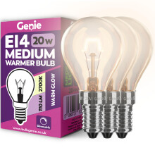 20W E14 Scentsy Light Bulb (Pack of 3) Medium Fancy Globe Incandescent Glass 230V for UK Scentsy Standard Wax Warmers | 2700K Warm White | Dimmable |