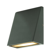 Luceco Outdoor Wedge LED Wall Light with Slimline Design, Decorative Exterior Lighting for Porches, Driveways and Gardens, Grey Slate, IP54, 3.2W, 12